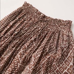 Urban Outfitters Boho Clove Printed Brown Maxi Skirt w/ Pockets Size Small